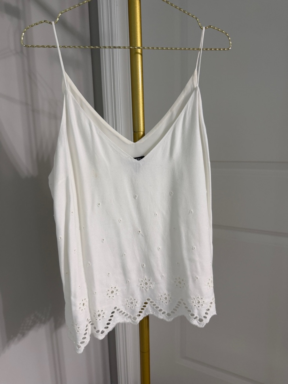 Express White Eyelet V-Neck Camisole